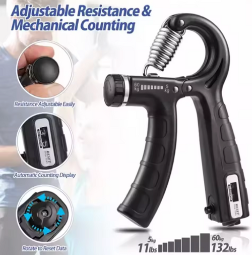 2PCS Adjustable Grip Strength Trainer Set – Mechanical Counting Hand & Forearm Exerciser (5–60KG)